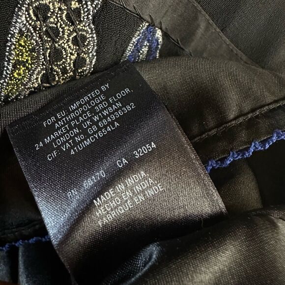 Anthropologie Leifsdottir Embroidered Beaded Elephant Elefanten Dress Size 4 - Picture 7 of 9